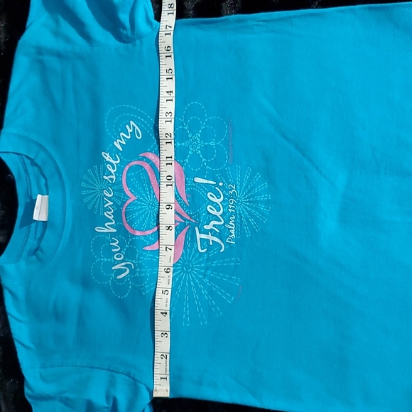 WOMEN of FAITH Turquoise Short-Sleeve T-Shirt-Psalm 119:32-Sparkle-EC-Sz S - Picture 15 of 16
